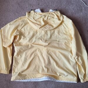 L.L. Bean Women's Bright Yellow Hooded Packable Windbreaker Size Large Preppy